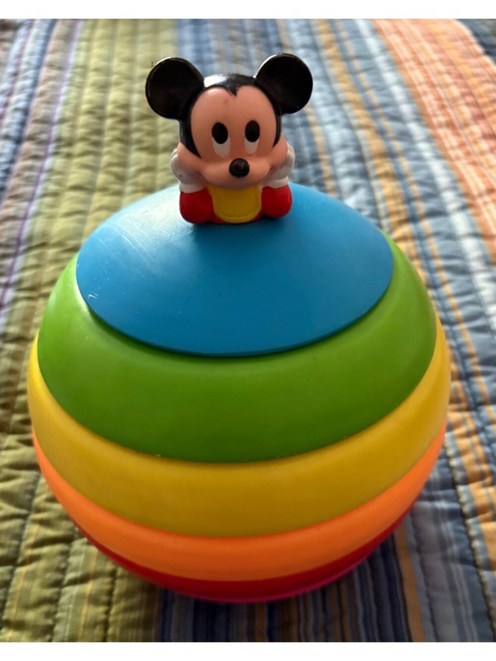 Vintage 1988 Disney Mickey Mouse Stack-A-Ball Roly Poly Toy Mattel